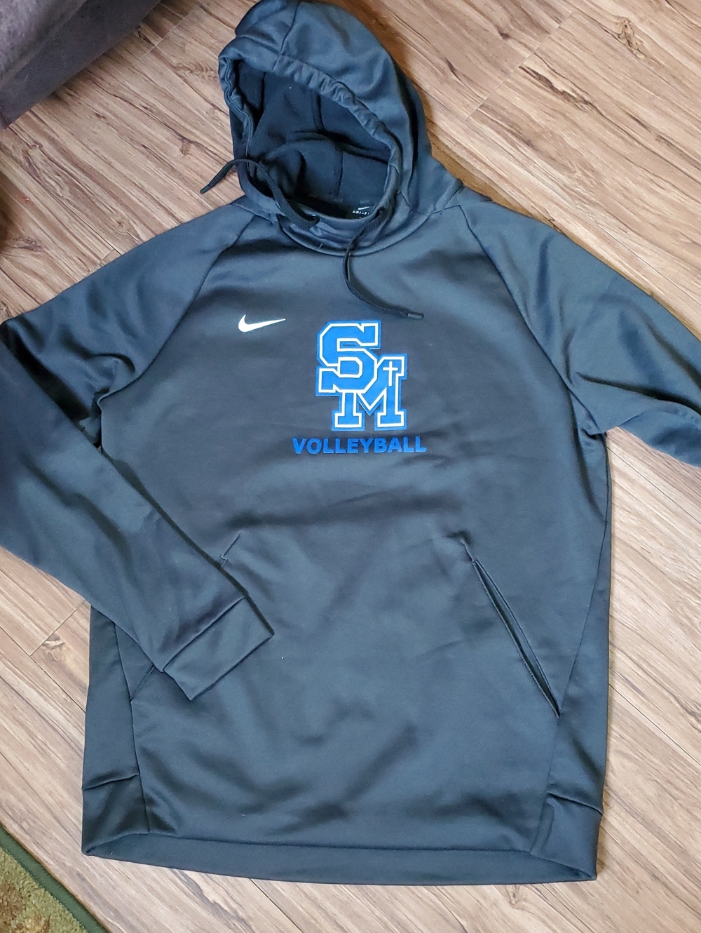 Nike Black Hoodie with Blue SM Volleyball Logo